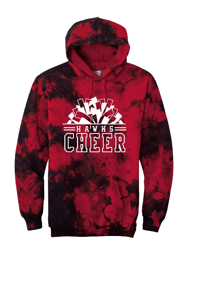 Jr Hawks Cheer Tie Dye Hoodie